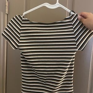 Striped Black and White Women's Top